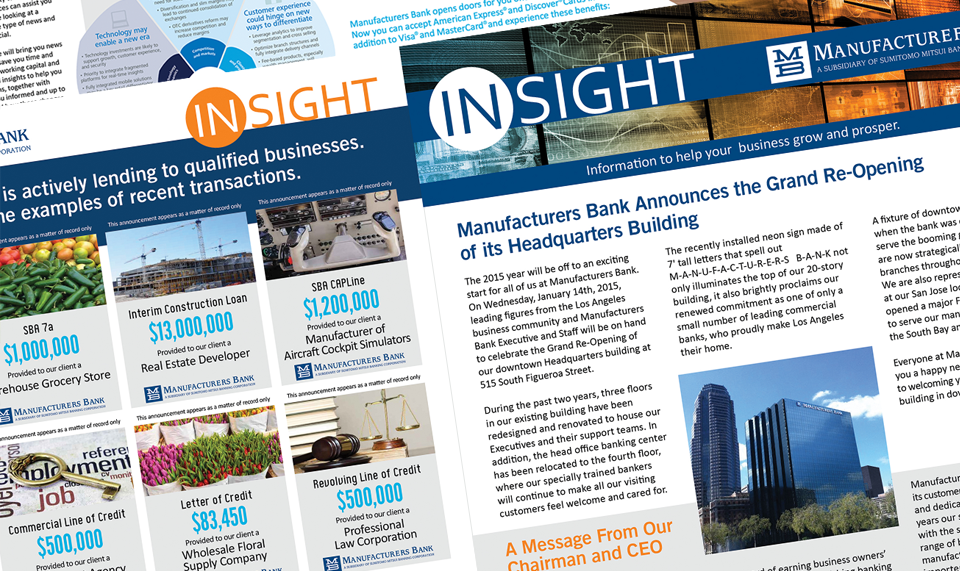 Manufacturers Bank - WORK EXAMPLE - NEWSLETTER